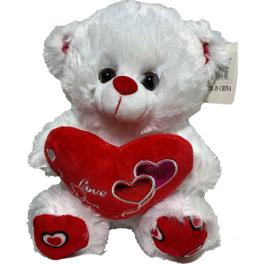 10" White Teddy Bear-"I Love You"